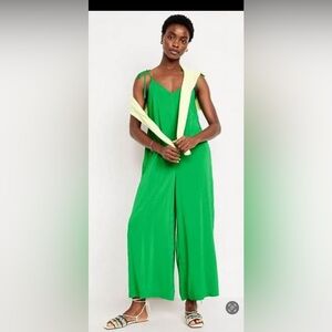 Old Navy Green Sleeveless Jumpsuit Size Large Petite
